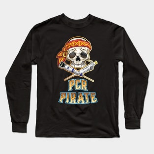 PCR Pirate Funny Design for DNA Biotechnology Lab Scientists Long Sleeve T-Shirt